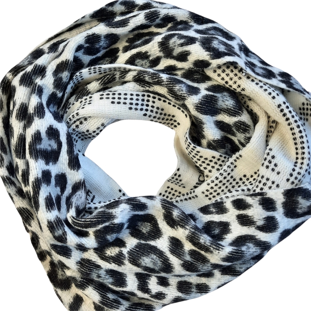 Michael Kors Animal Print Logo Reversible Infinity Scarf